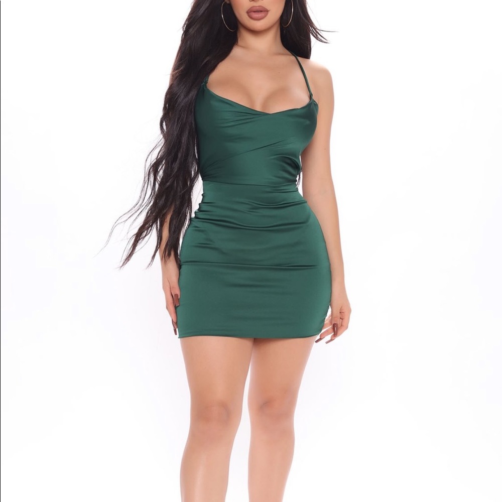 Green Satin Dress